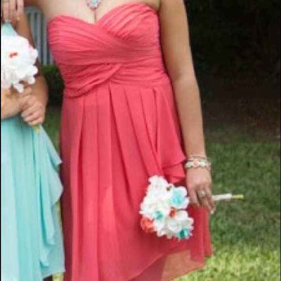 David’s Bridal strapless dress (Coral) - Picture 4 of 4